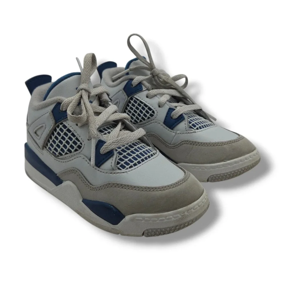 Nike Jordan‎ 4 Retro Sneakers TD Child 10 Military Blue BQ7670-141